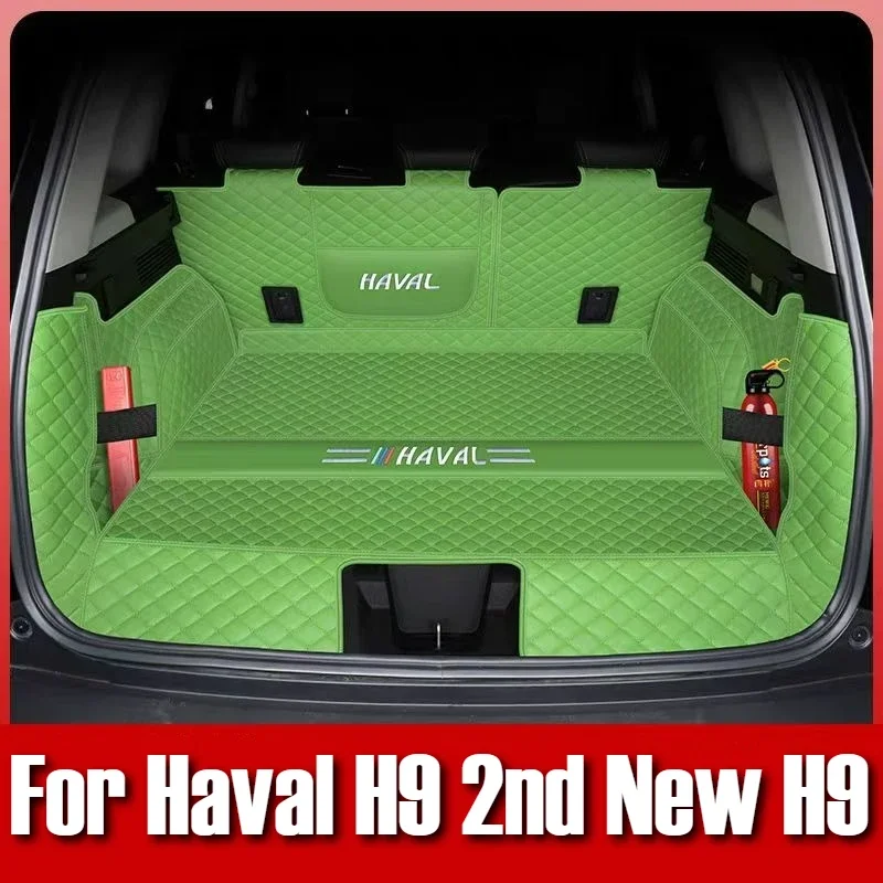 

Автомобильные аксессуары для Haval H9, 2-й новый H9, защита багажника, коврик из искусственной кожи, водонепроницаемый багажник, ковры для багажника 2024 2025