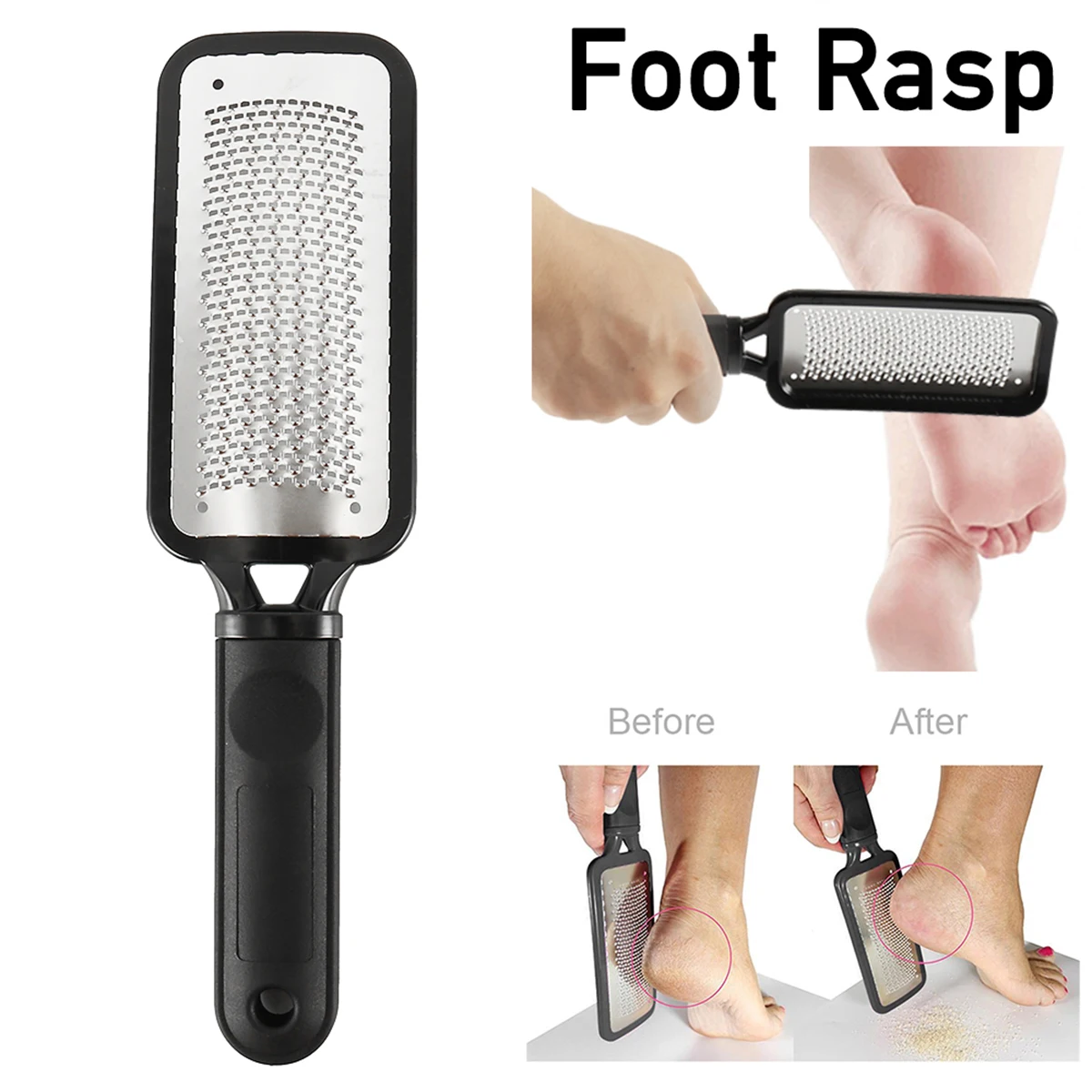 New Foot File Callus Remover Foot Rasp Stainless Steel Foot Grater Scrubber Callus File Professional Pedicure for Wet Dry Feet