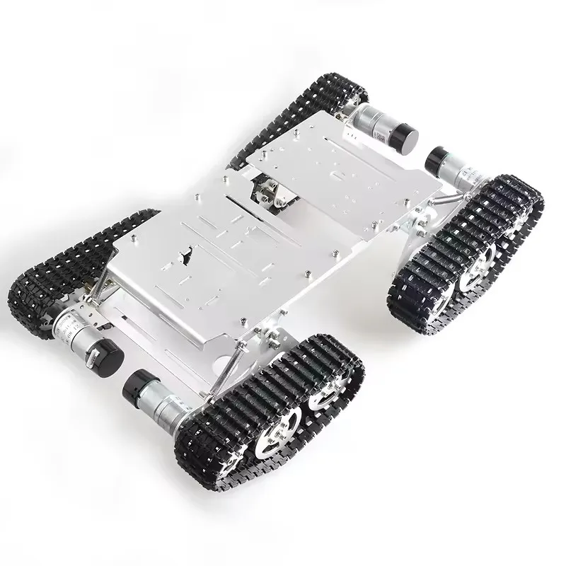 Ts400 grande metal 4wd robô tanque chassis kit rastreado rastreador absorção de choque educação robótica carga pesada diy para arduino