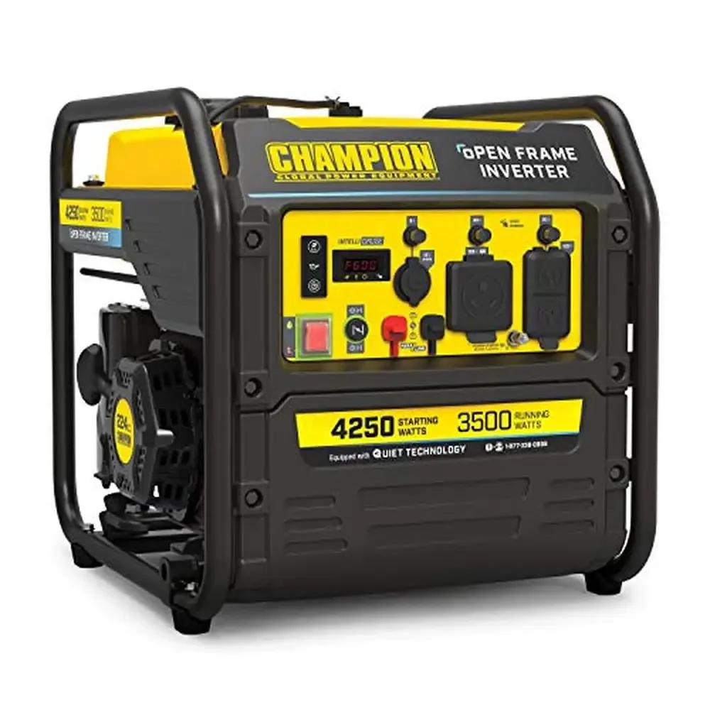 

Portable Open Frame Inverter Generator 4250-Watt RV Ready Quiet Technology 22H Run Time 120V 30A RV USB Ports 4 Stroke Gasoline