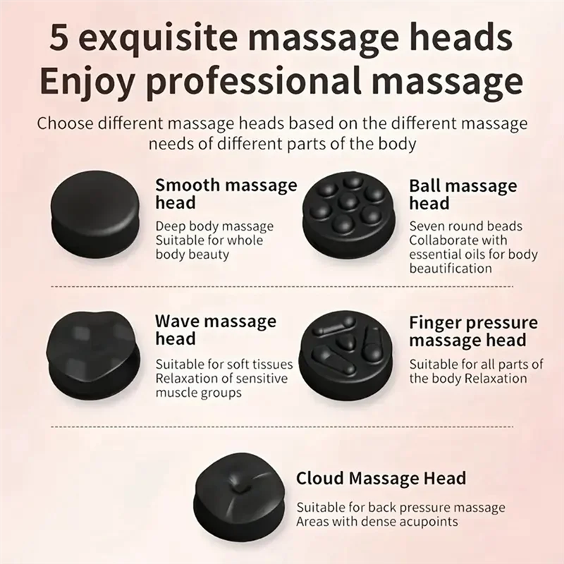 

A78E-Equipped With 5 Massage Heads Portable Body Massager Home Wireless Massage Stick