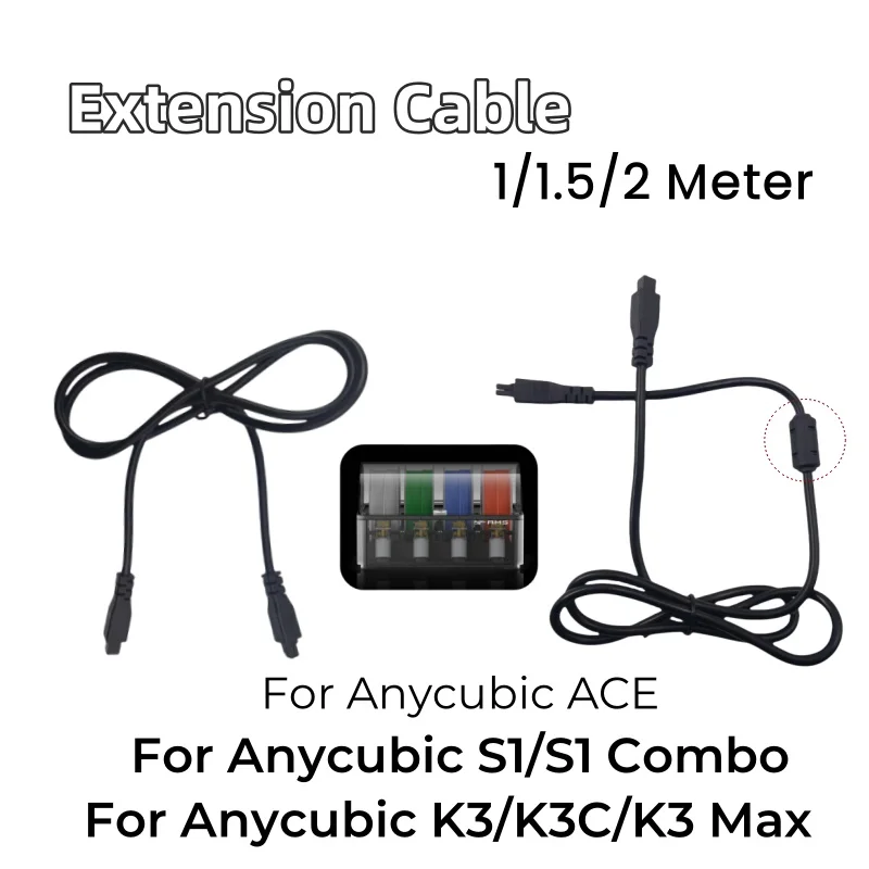 

For Anycubic ACE 4-pin Extension Cable For Kobra3/3 Combo/3Max/3max combo/S1/S1 Combo 3D printer With Magnetic ring cable