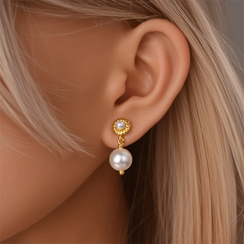 

Стерлингового Серебра 925, модные серьги с цветочным жемчугом для женщин, изысканные обручальные серьги на свадьбу, день рождения, вечерние ювелирные изделия, подарки