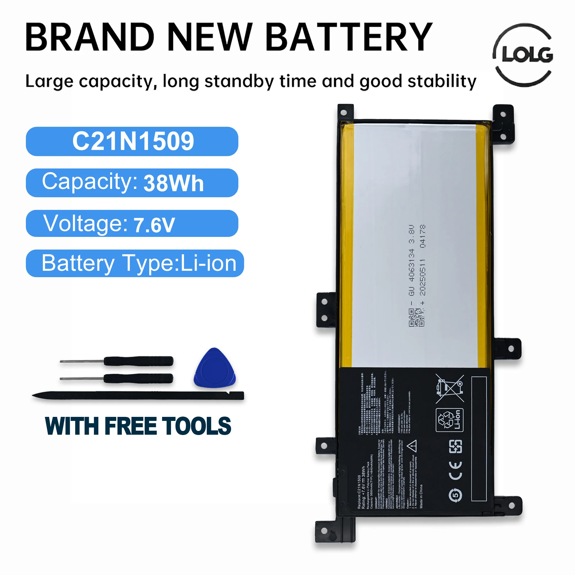 LOLG C21N1509 Laptop Battery For Asus Vivobook A556U F556U K556U X556U Notebook FL5900U VM591U