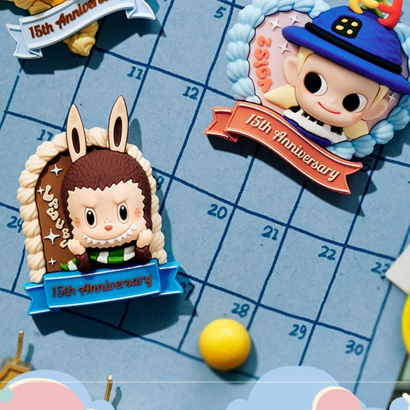 POPMART ฉลองช่วงเวลาแห่งนี้ ซีรีส์ - สติกเกอร์ติดตู้เย็น กล่องสุ่ม LABUBU ของสะสมแฟชั่นสุดฮิต ของขวัญคริสต์มาส