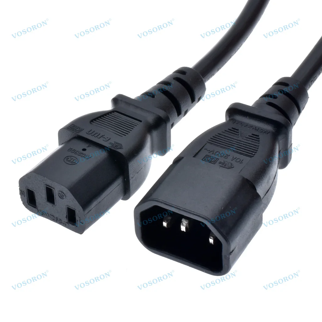 IEC C14 to C13 UPS PDU Power Cord 0.3m 0.6m 1m 2m IEC C13 C14 Power Supply Cable For PC Computer Monitor PDU DMX DJ Stage Light