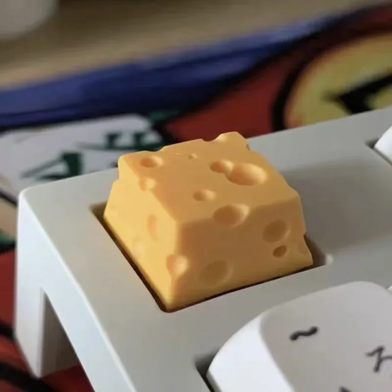Chesse Cake Keycaps For Esc Mechanical Keyboard Keycaps Cartoon Cute Personality Cross Axis Mechanial Keyboard Diy Accessories