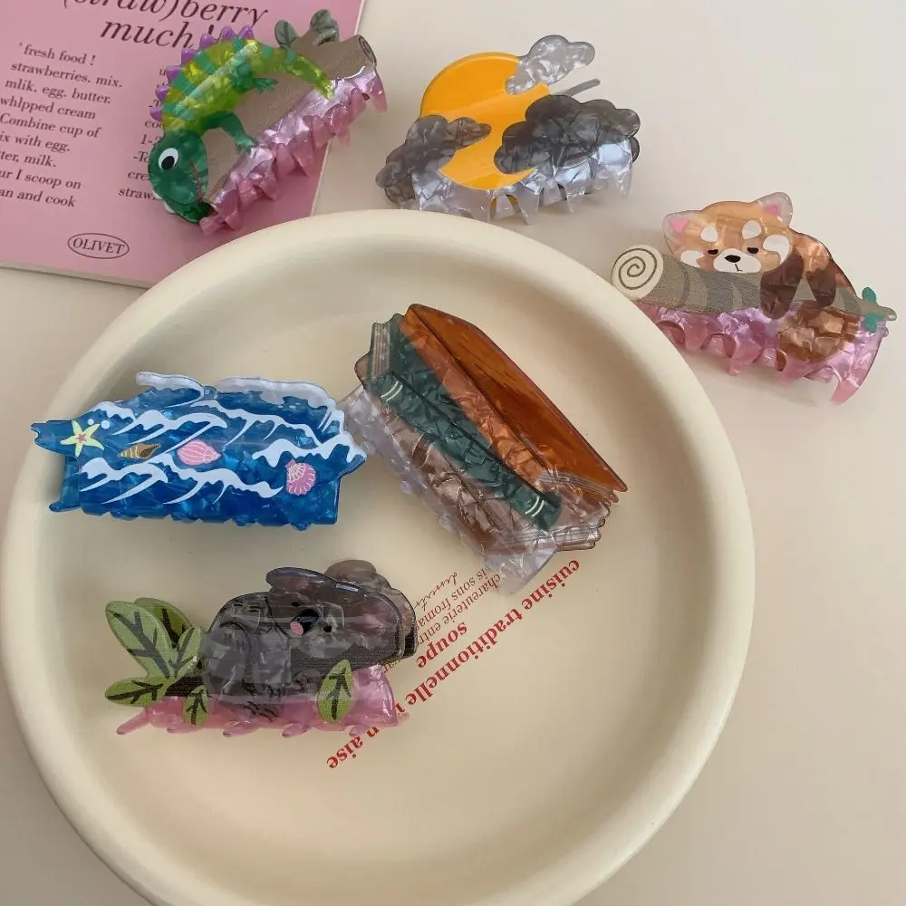 

Funny Acrylic Koala Hair Claw Sea Creature Bear Animal Hair Clip Hair Accessories Grab Clip Big Shark Clip Daily