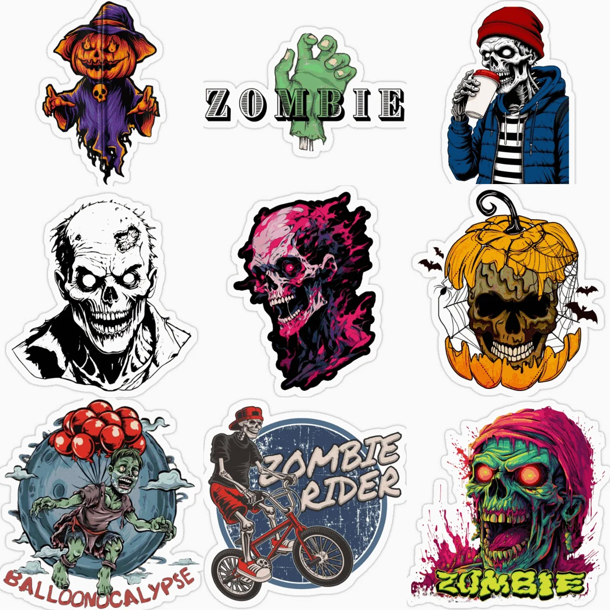 

Terrifying ZOMBIE Skull Creative PVC Car Sticker for Decorate Car Truck Bicycle Wall Window Fridge Decal Accessories