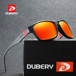 DUBERY Sunglasses Men's Polarized Driving Sport Sun Glasses For Men Women Square Color Mirror Luxury Brand Designer UV400 Oculos