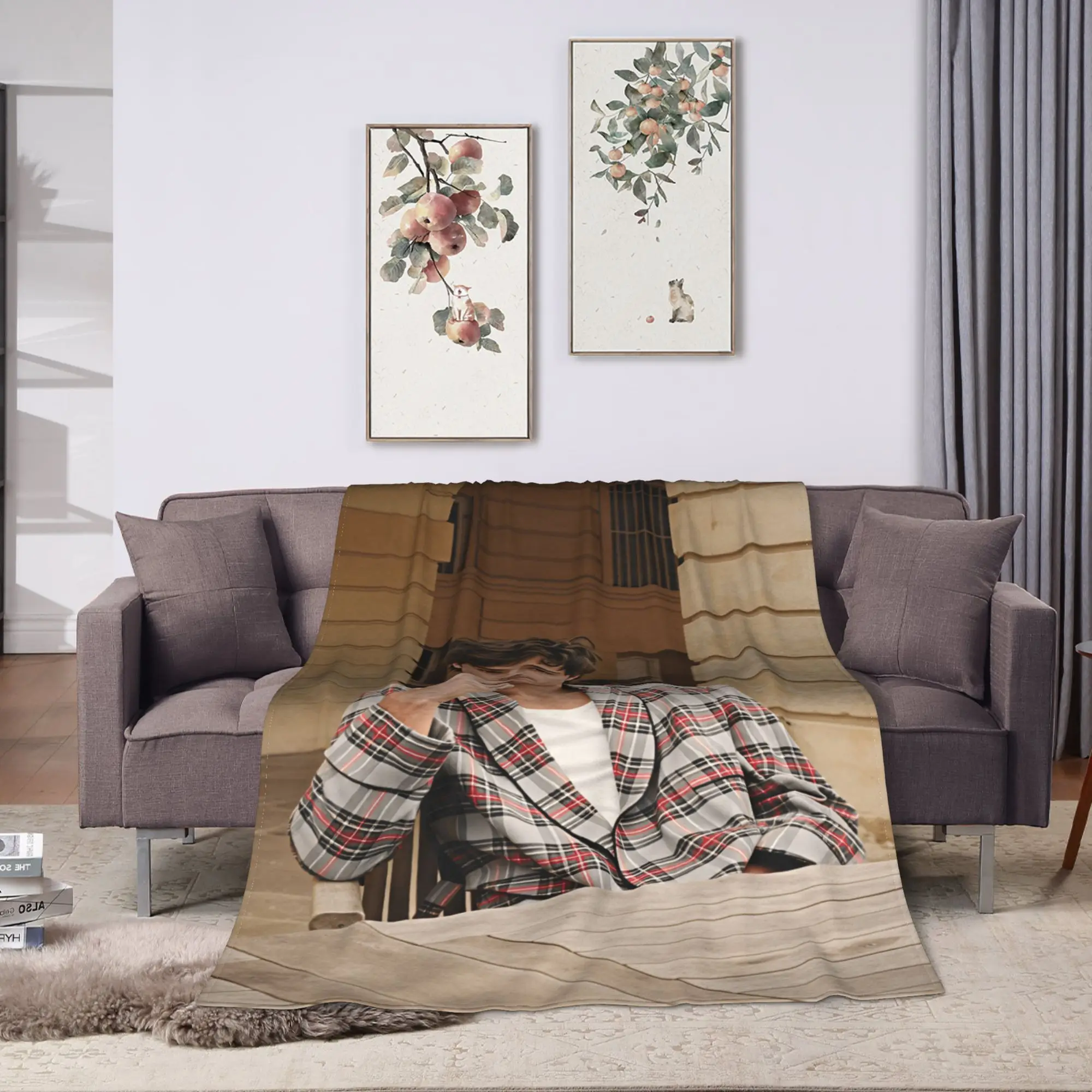 Jacob E-Elordi Soft Cozy Blanket For Bedroom  Trend Throw Blanket Winter Travel Flannel Bedspread