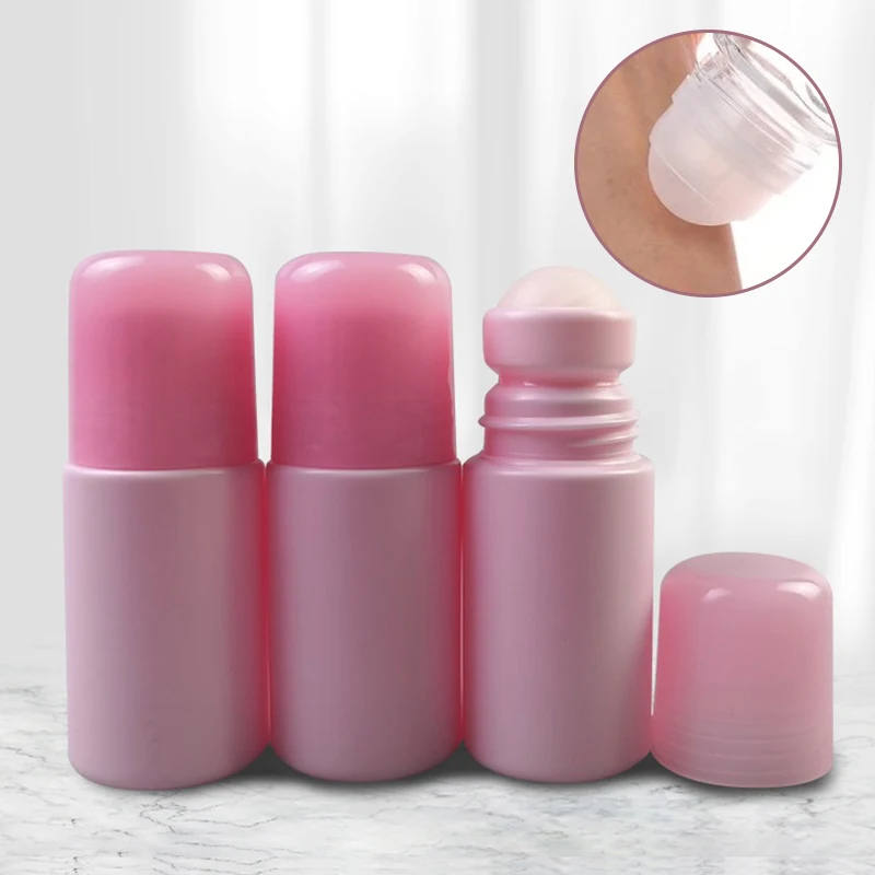 1/3/5 pçs 50ml garrafa de rolo de plástico vazio garrafas recarregáveis para diy desodorante óleo essencial perfume líquido cosméticos recipiente