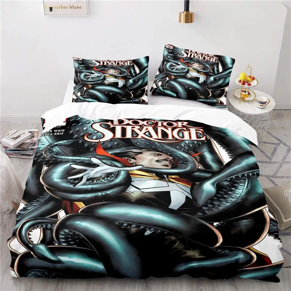 Doctor Strange Bedding Set Duvet Cover Set Lightweight Soft Duvet Cover Decorative Bedding for Teenagers Boys Girl Gift Large