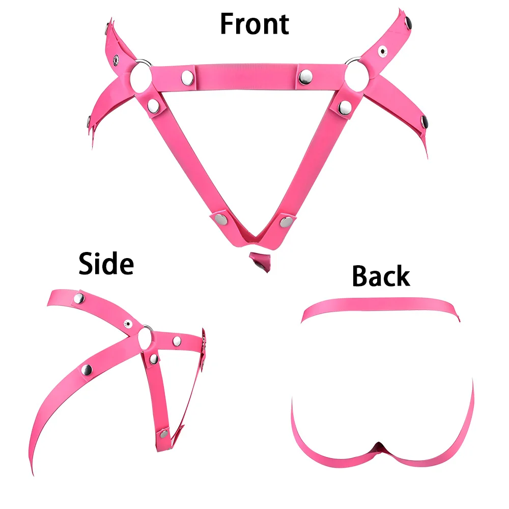 Pink Black Elastic Nylon Chastity Harness Belt Anti-Escape for FRRK Male Chastity Cage Fixing Strap Body Harness Sex Toy for Men - view 3