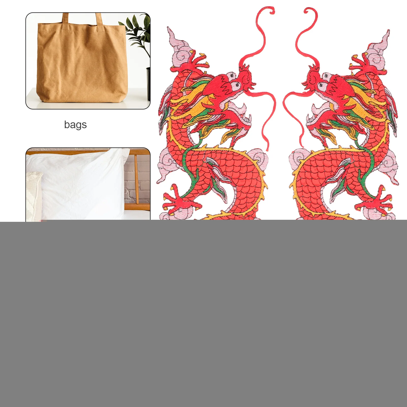 

2Pcs Dragon Shaped Cloth Patches Small Red DIY Embroidery Sewing Appliques Hat Accessories Decorative Coat Patches Clothes