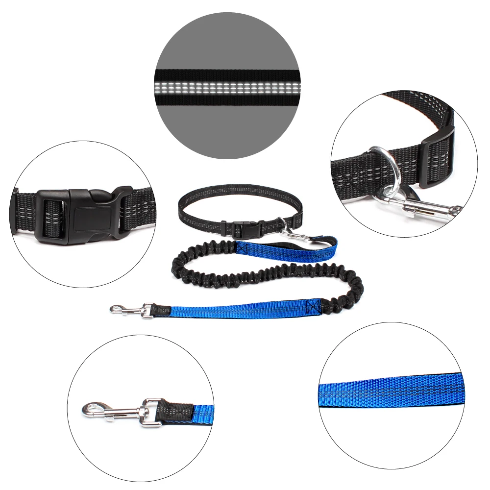 Dog Leash Hands Free Retractable Traction Rope Pet Walking Running Adjustable Waist Belt Elastic Reflective leash Pet Supplies