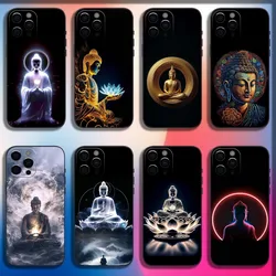 Buddha Art Pattern Phone Case For iPhone 16,15,14,13,12,11,Pro,X,XS,Max,XR,Plus,Mini Soft Black Cover