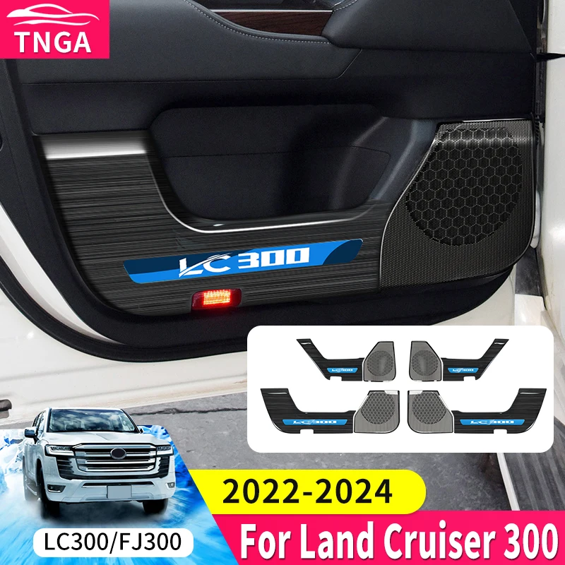 LC300 FJ300 Interior Accessories For 2021-2024 Toyota Land Cruiser 300 Stainless Steel Car Door Protective Cover Speaker Cover