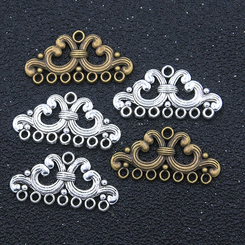 20Pcs 15*28MM 2 Color Charm  Hollow Triangle Porous Retro  Zinc Alloy Connectors  Linker  DIY Jewelry Accessorie Material