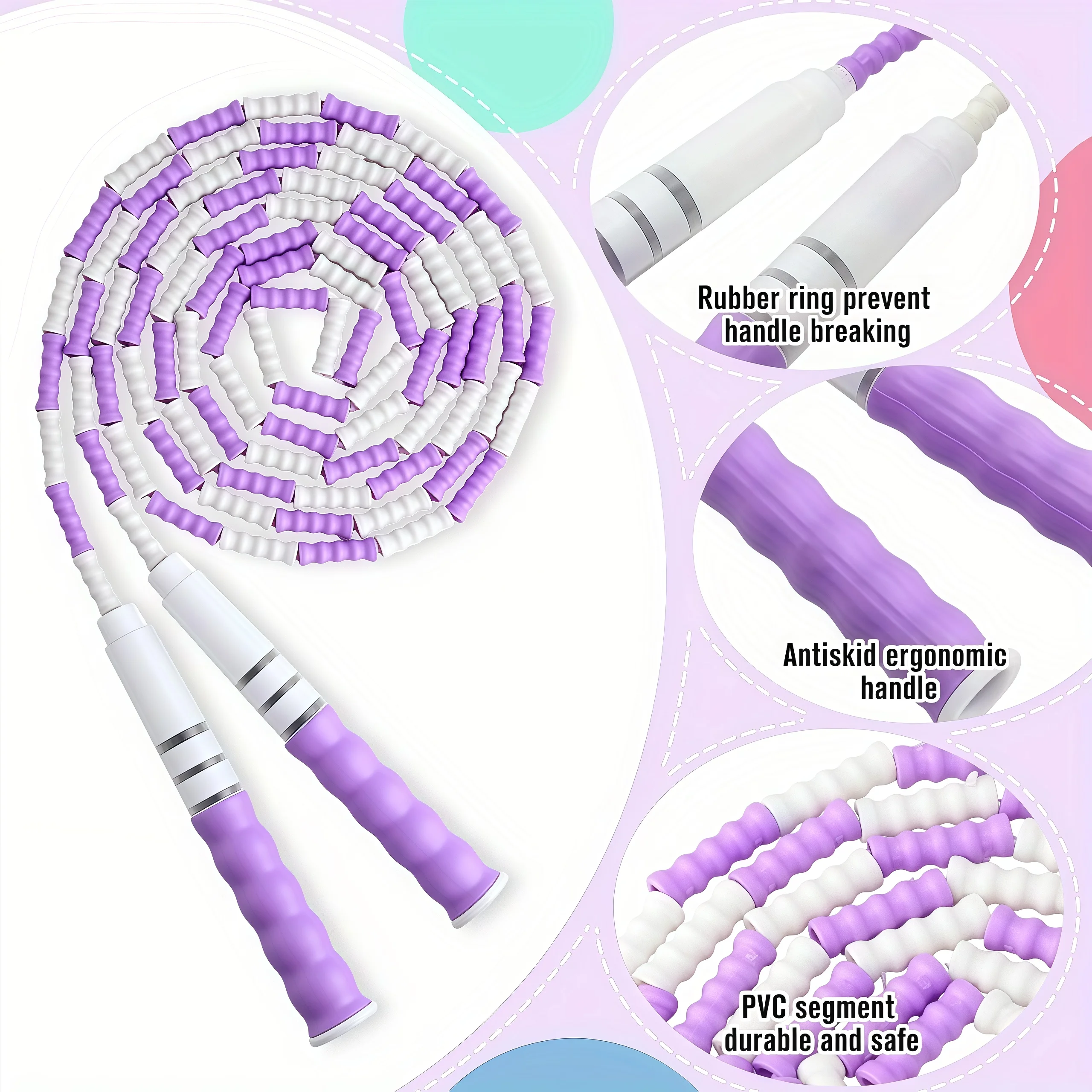 Bamboo Joint Soft Bead Skippin - Skipping Rope Pvc ulasan dan harga
