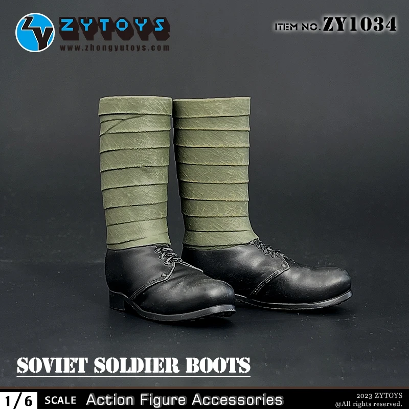 ZYTOYS ZY1034-ZY1038 1/6 Scale Soviet Soldier Boots Solid Shoes Model Fit 12'' Male Soldier Action Figure Body Dolls