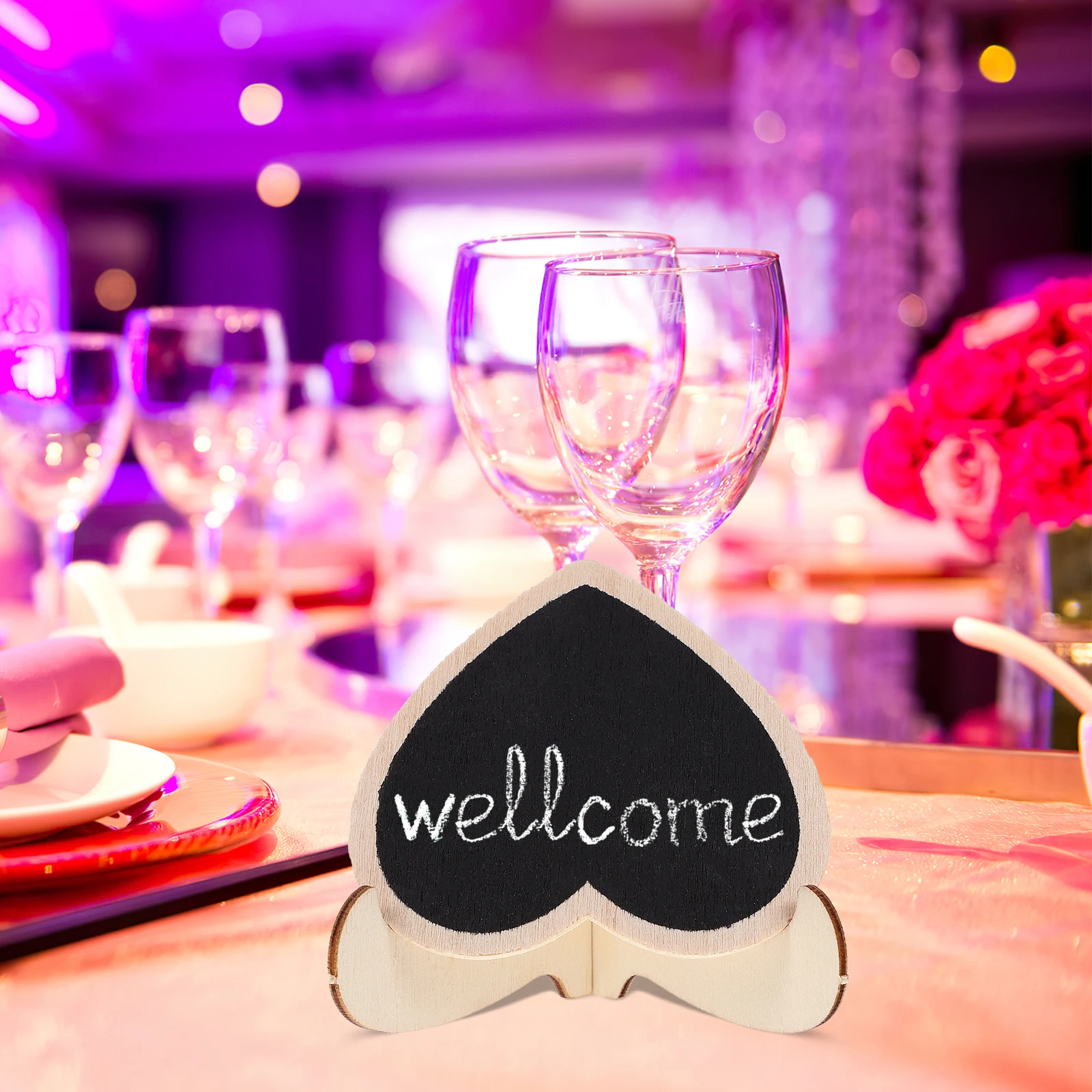 

10Pcs Practical Small Chalkboard Signs Heart Design Menu Board for Kitchen Tabletop Decorative Message Boards Multi-Use