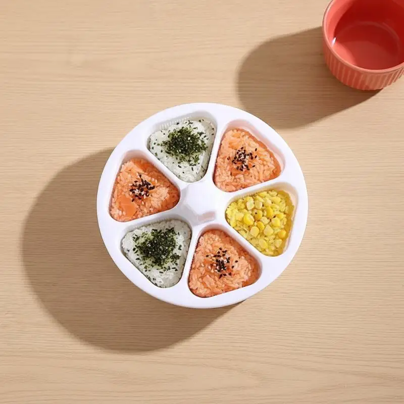 Molde para Bolas de Arroz Triangulares, Lonchera Bento, Kit para Hacer Sushi de 3 Piezas, Molde Fácil de Presionar para Uso en el Hogar y la Cocina