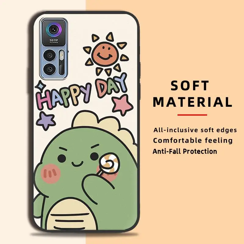 Anti-knock Full wrap Phone Case For TCL 30 5G/30Plus/30 Plus Cartoon Silicone Cute Dirt-resistant Fashion Design Anti-dust