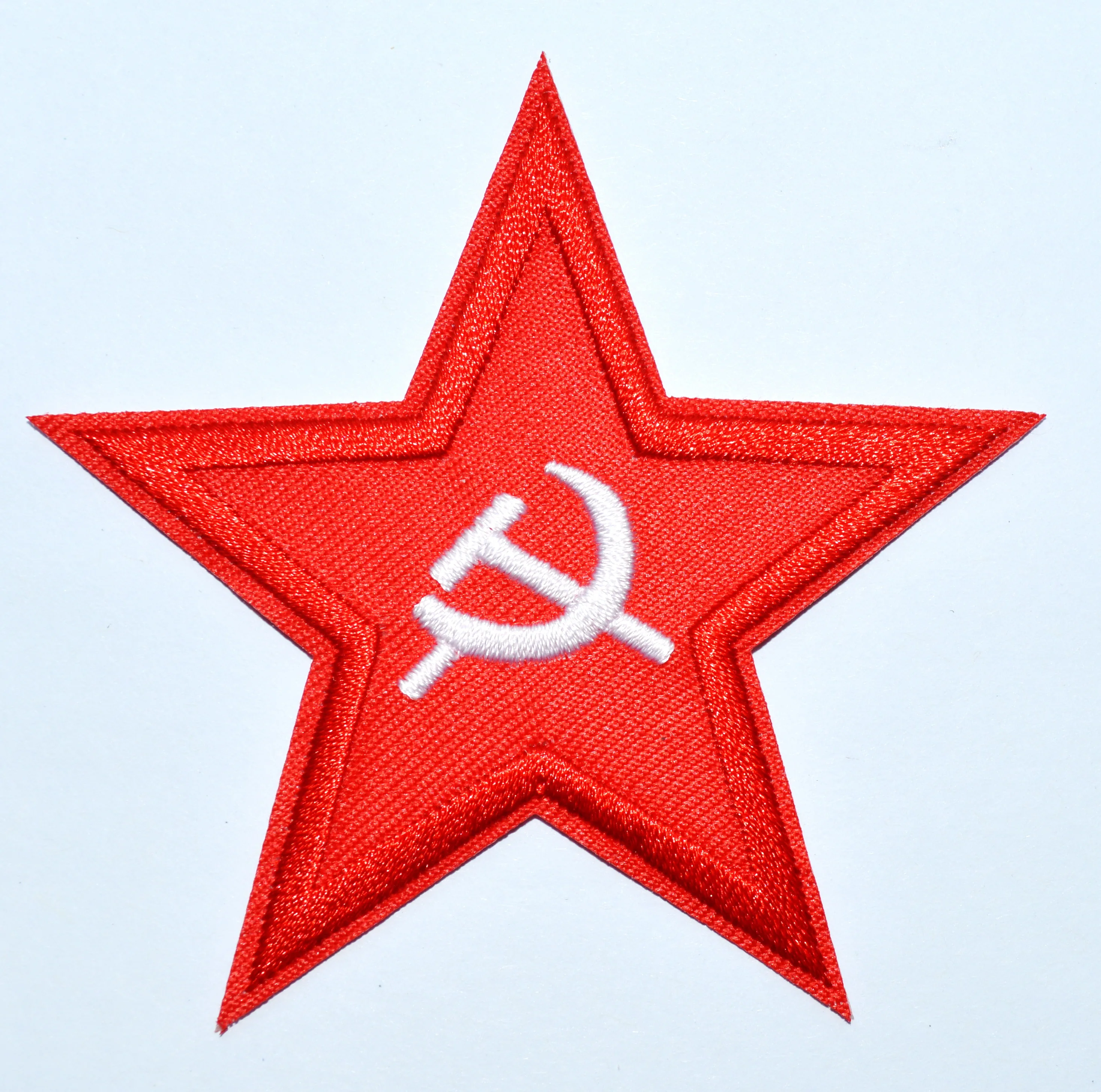

COOL Soviet red star Embroidery badge insignia USSR hammer & sickle applique iron on patch Russia (≈ 8 * 8 cm)
