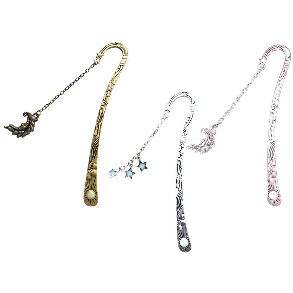 

3pcs Metal Bookmarks Bookmarks For Teachers Design Delicate Pendant for Reading Teachers Students Gifts