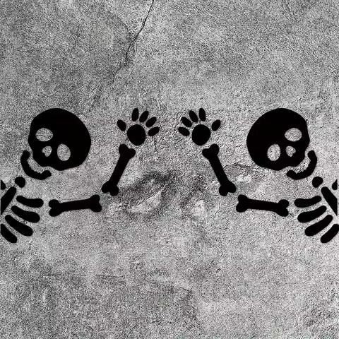 2 vinyl fun skull stickers waterproof sunscreen car stickers bumper stickers, funny stickers, decorative stickers