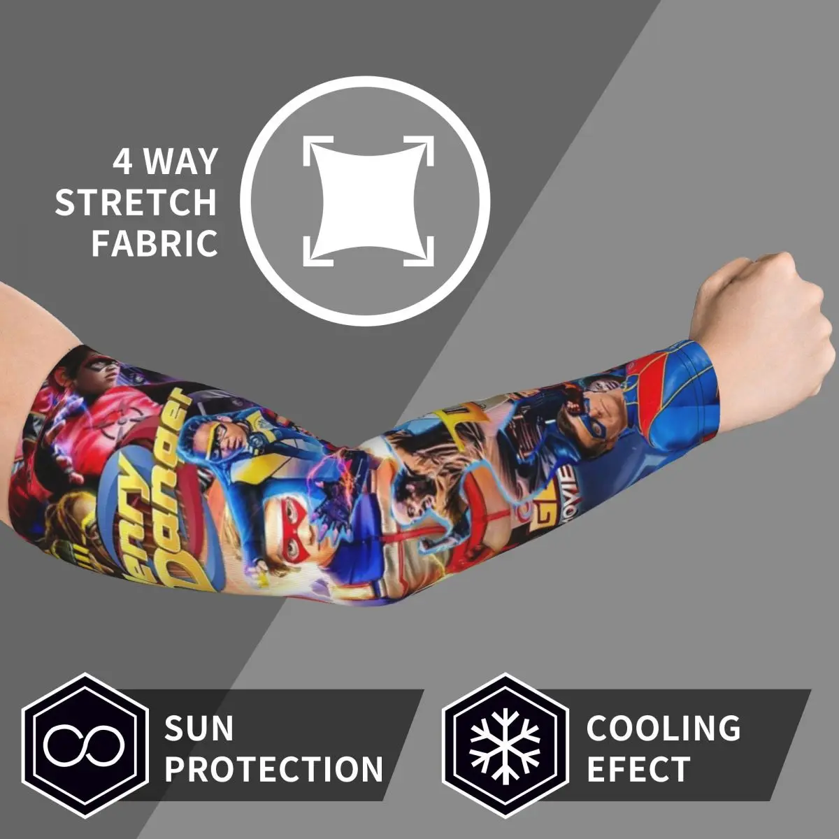 أكمام أذرع للذراع من Henry Danger للرجال والنساء للحماية من الأشعة فوق البنفسجية وتغطية الوشم الرياضية والتبريد وركوب الدراجات #3