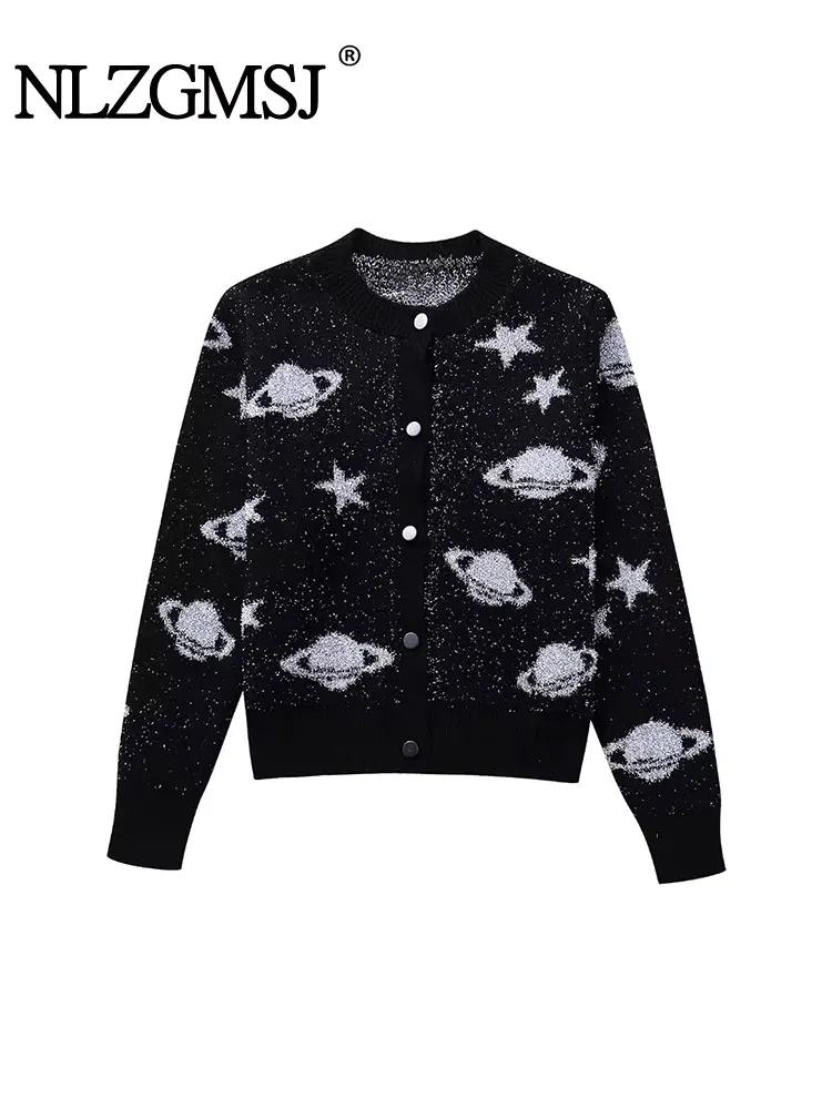 TRAF 2023 Autumn Cardigan Woman Fashion Knitted Sweater Long Sleeve Cardigans for Women Coats