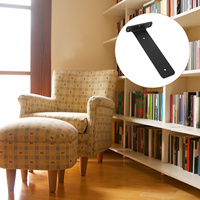 Floating Shelf Bracket Iron Heavy Duty Invisible Mounting Rack Dual Purpose Reversible Metal Wall Brackets for Storage