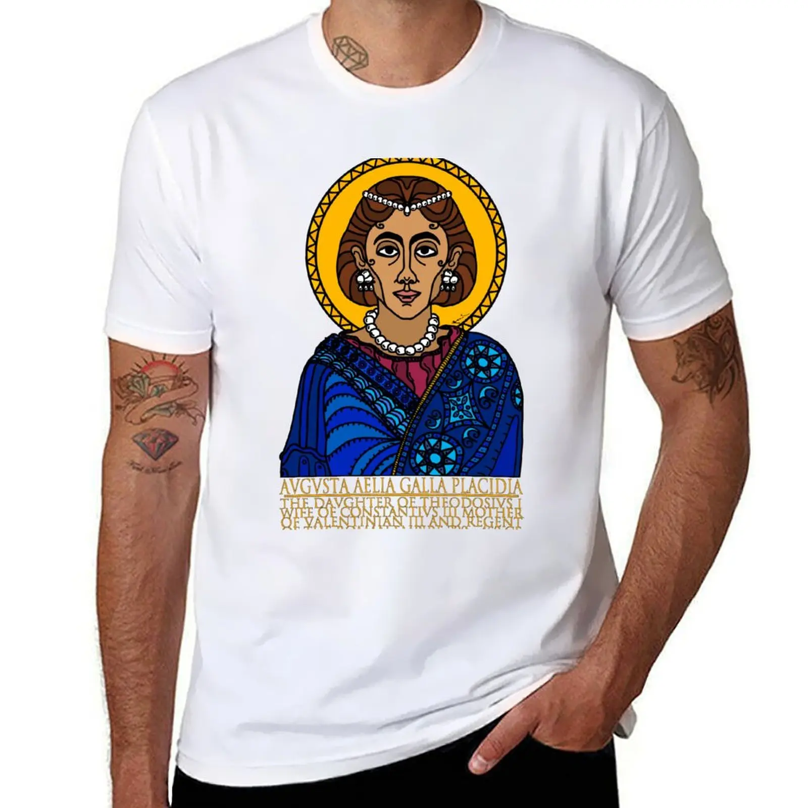 

Футболка AVGVSTA AELIA GALLA PLACIDIA-EMPRESS OF ROME, мужские футболки, хлопковые футболки с графическим рисунком, футболка высокого качества