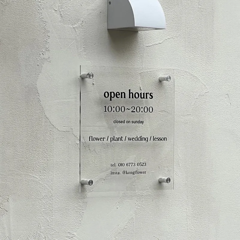 Transparent Acrylic 3D Sign Billboard Door Plate For Company Store Hotel Salon Customize Business Logo Icon Name Slogan Letter