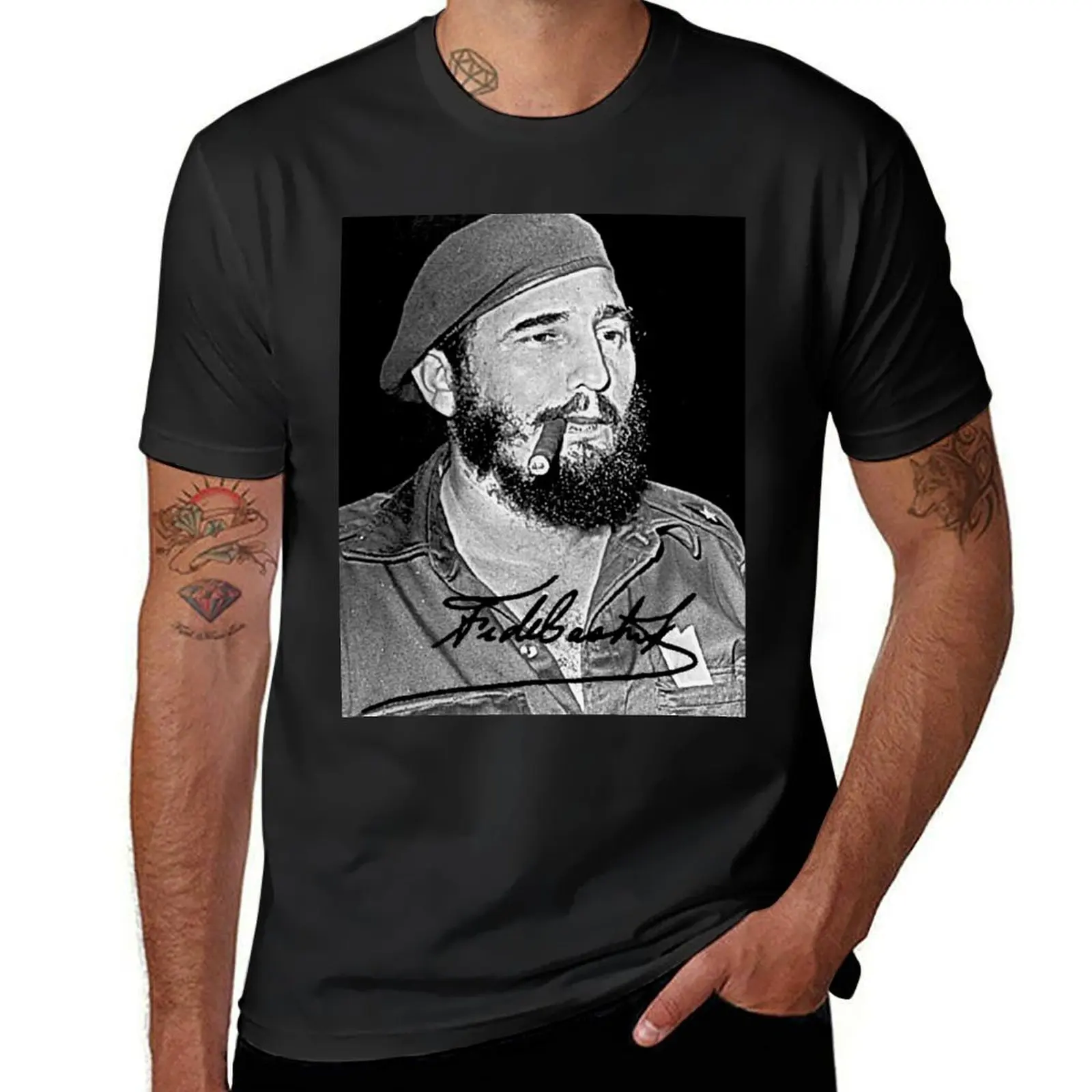 

Fidel Castro was young T-Shirt graphic tee shirt graphic t shirt vintage quick-drying mens graphic t-shirts funny