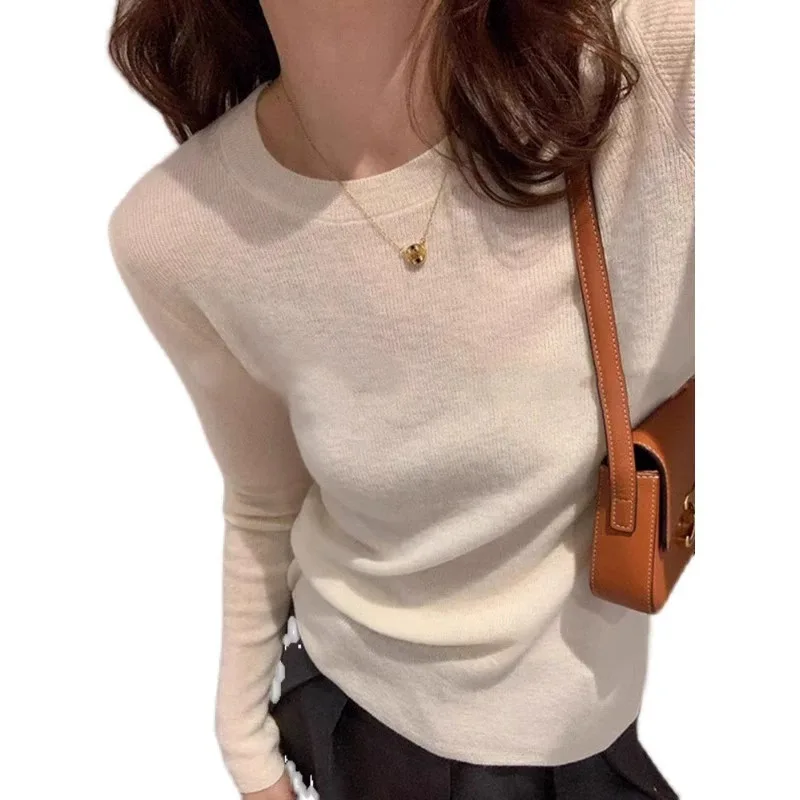 100% pure cashmere fine imitation cashmere sweater women\'s  cashmere sweater round neck thin knit bottom sweater