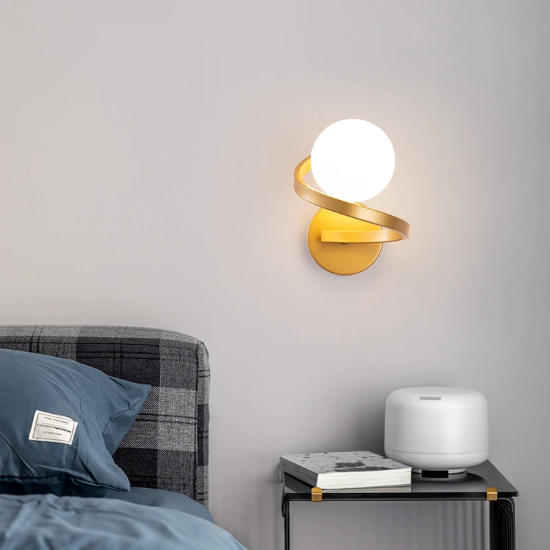 Innen LED Wand leuchten Wand leuchten für Schlafzimmer Wohnzimmer Innen Milchglas Kugel Wand leuchte für Korridor Gang