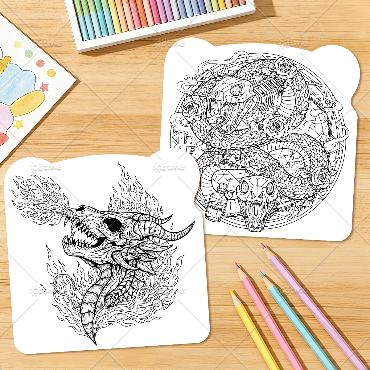 NIGHTMARE ART Malbuch für Erwachsene: Niedliche, gemütliche Tagesaktivitäten und unregelmäßige Muster zur Entspannung (Cozy Spaces Coloring) – Detail 7