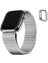 Carbon Steel for Apple Watch Band 38/40/41/42/44/45/49mm Magnetic Attraction Strap for Apple Watch Series 9 8 7 6 5 4 Ultra 2 SE