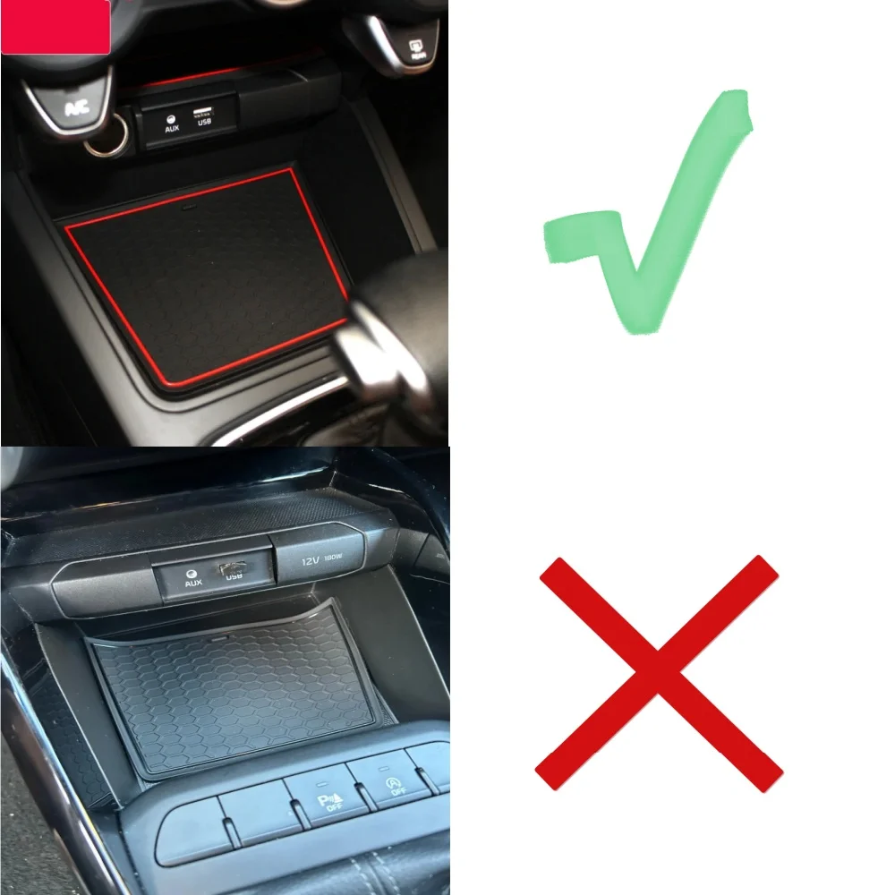Smabee Gate Slot Cup Pad Non-Slip Mat for Kia Rio 4 X-Line RIO 2017 - 2021 Rio4 Car Anti-Slip Mats Interior Accessories Coaster