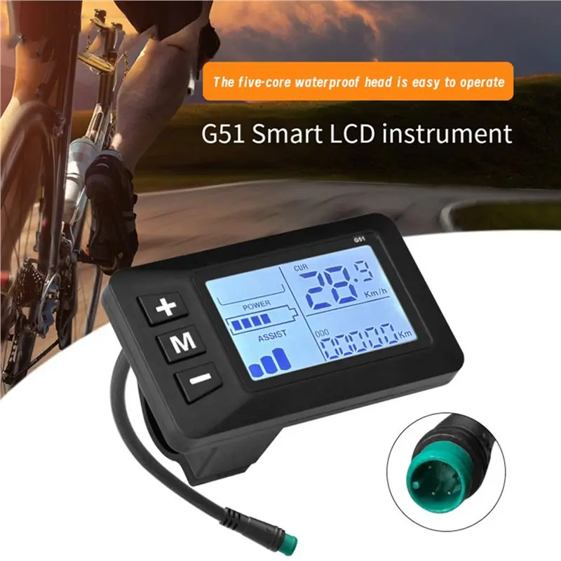 2X Bike 5-Pin LCD Speed Display Waterproof Design Multi Voltage Support 24V/36V/48V Electric Scooter Accelerator
