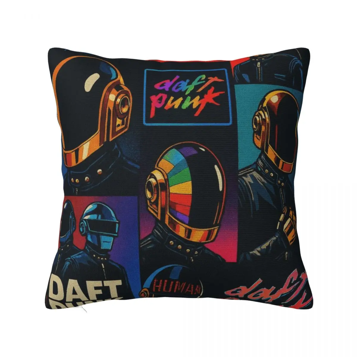Daft Punk Electronic Music Pillowcase Product Polyester Cushion Cover Decoration Pillow Case Cover Home Square 40*40 Multi-Size