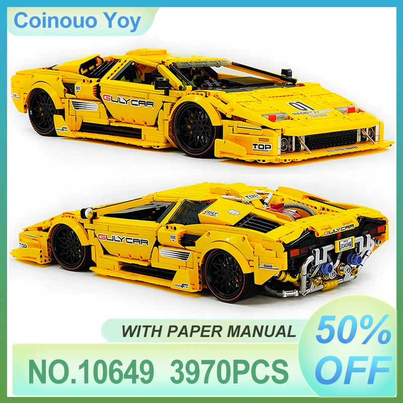 

High-quality GULY 10649 1:8 MOC Technical RC Speed Sports Car LP5000 Building Block Assembly Racing DIY Toys Christmas Gift Kids