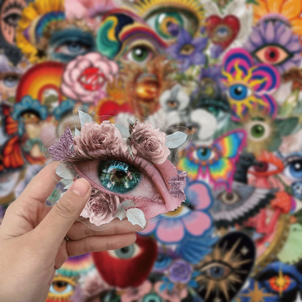 10/30/50pcs Transparent Mysterious Eye Stickers For Phone Case Cup Motorcycl Refrigerator Skateboard Cool Decorations Sticker