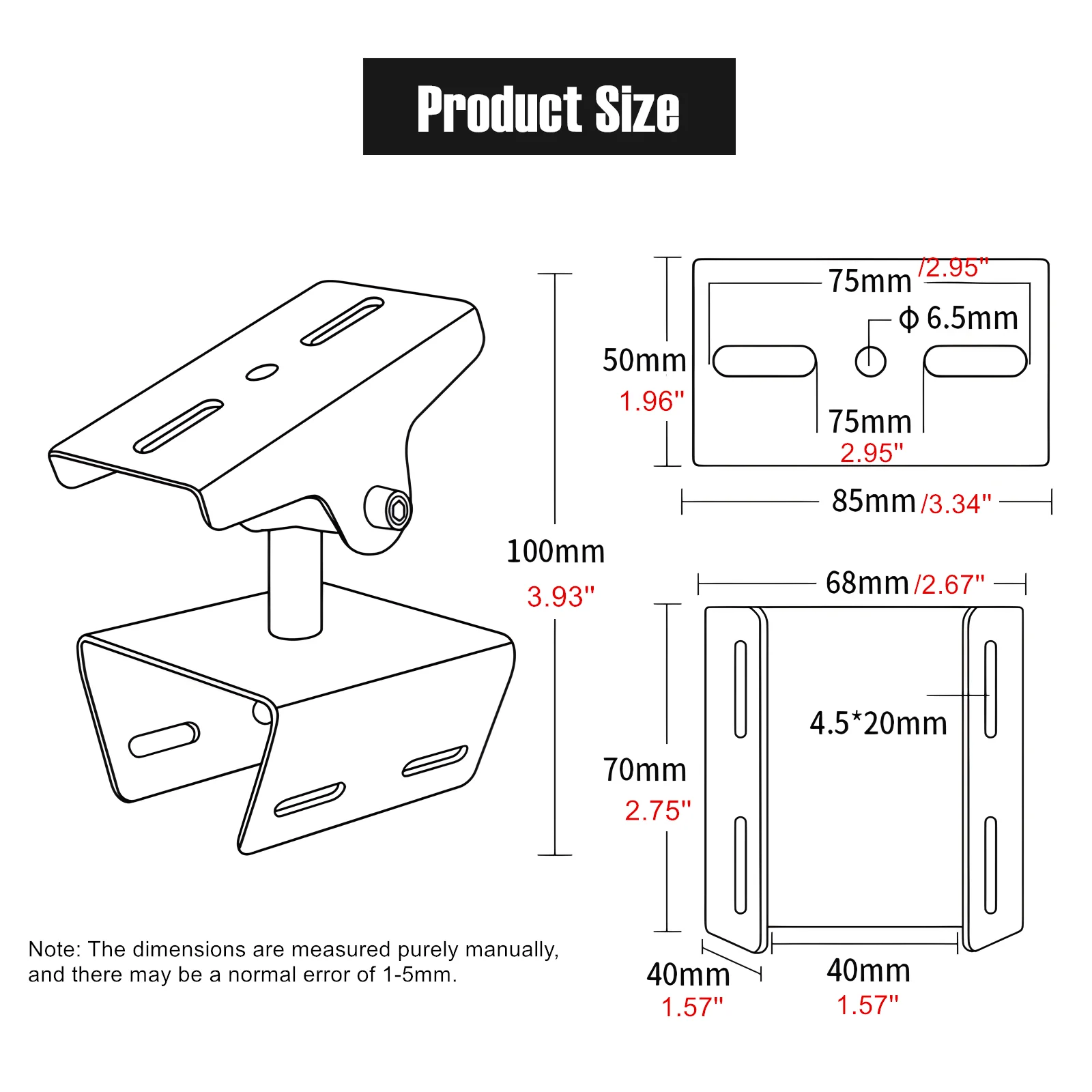 Monitoring Crossbar Clamp Bracket Security Camera Mounting Bracket Upright Pole, Streetlight Pole, Electrical Pole Mount Bracket