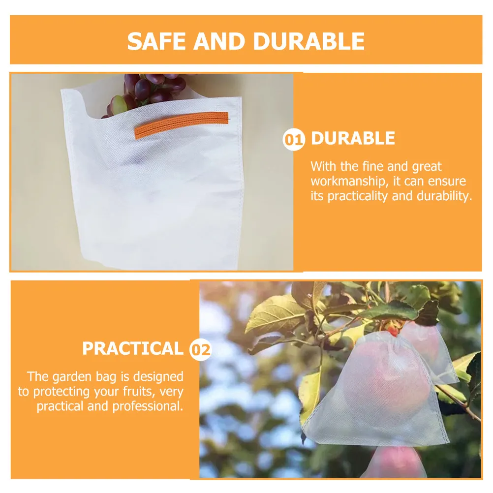 100Pcs Non-Woven Fruit Protection Bags Grape Bird Repellent Breathable Sunlight-Permeable Insect-Proof Orchard Garden Fruit