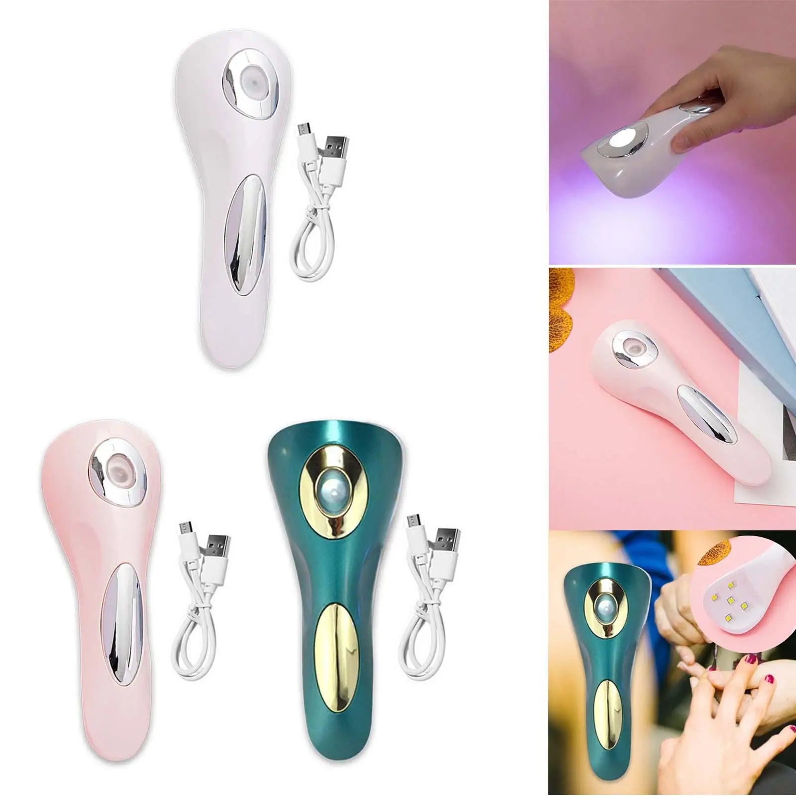 Secador de unhas recarregável com luz portátil para presentes de feriado femininos