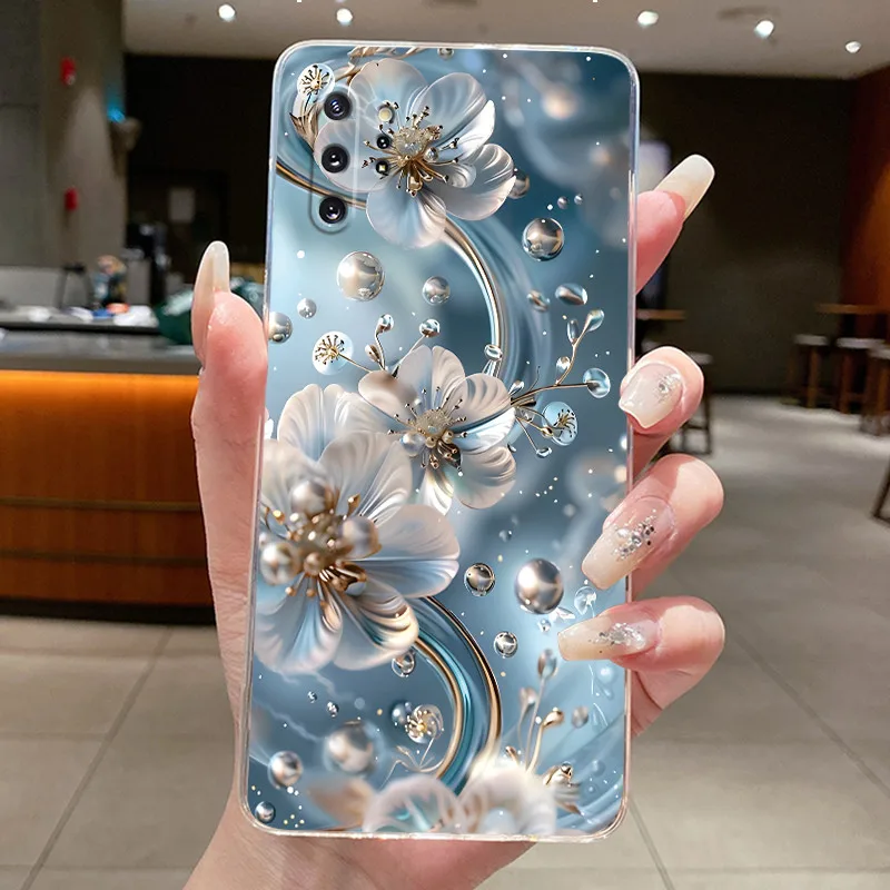 For Samsung Note10 Plus Case Luxury Beautiful Butterfly Flower Clear TPU Soft Cover For Samsung Galaxy Note 10 Plus Phone Cases